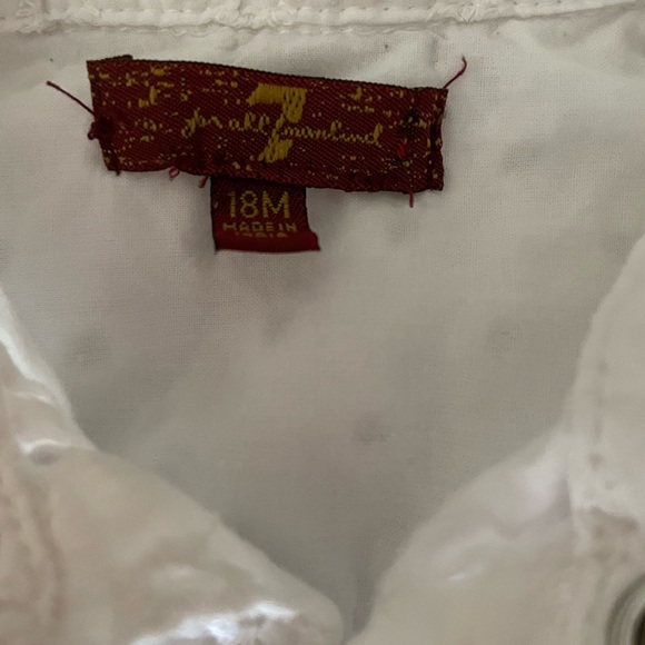 For All Mankind size 18 mos one-piece white summer outfit - Picture 2 of 8